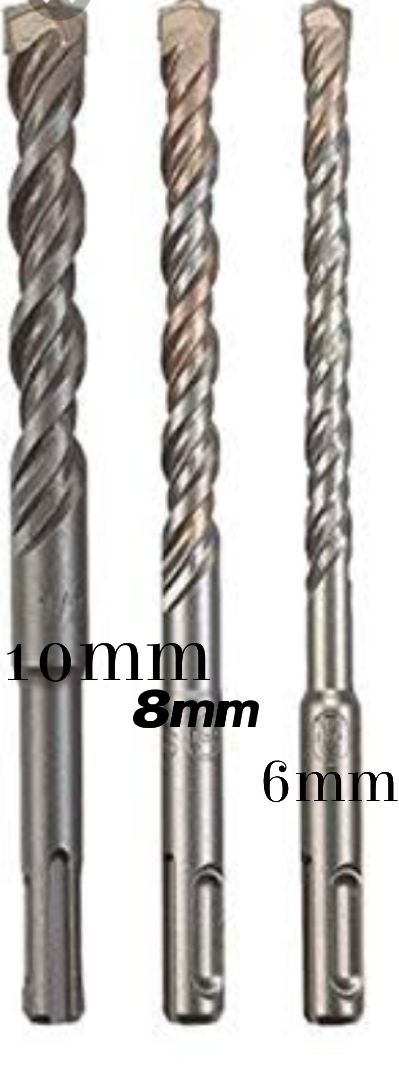 Concrete Wall Short Drill Bit 6mm, 8mm, 10mm.