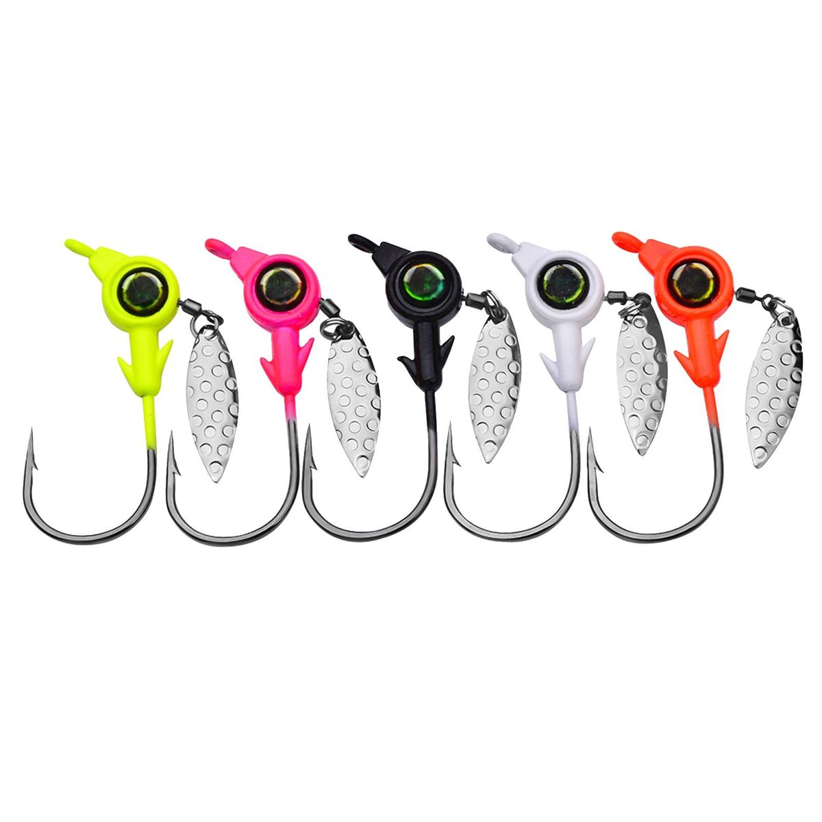 5Pcs Sequin Fishing Hook Outdoor Bait Hook with Spinner Fishing Equipment