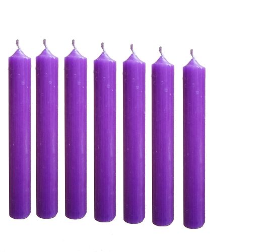 7 Pcs PURPLE COLOURED CANDLE