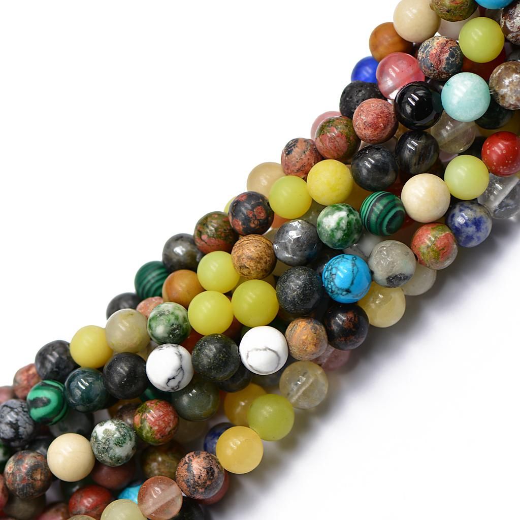 8mm Natural Jasper Jade Agate Gemstone Round Loose Bead