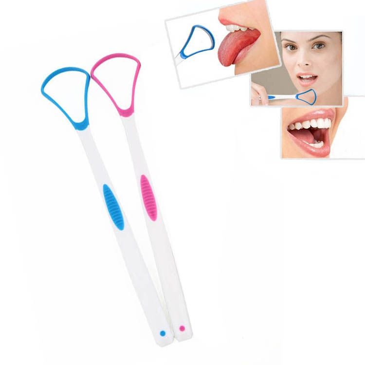 10 PCS Tongue Coating Cleaning Scraper To Remove Bad Breath Tongue Brush Multicolor Delivery