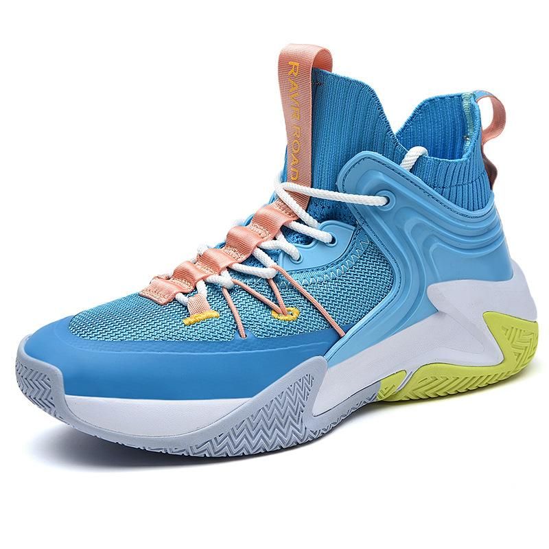 Plus Size (39-46) Basketball Shoes High Top Men's Sneakers Blue