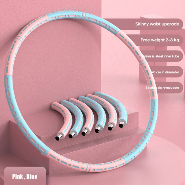 Weighted Professional Hula Exercise Hoops For Adults Workout Hoops With Adjustable-Pink