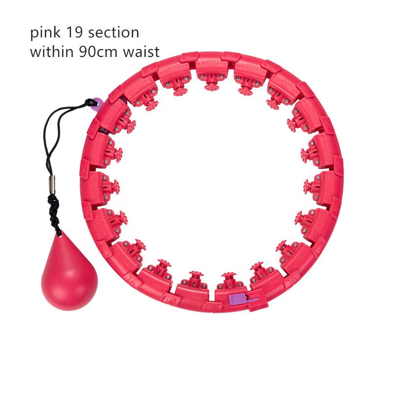 Sports Hoops Yoga Home Fitness Smart Hoops Circle Not Drop Adjustable Waist Training-pink19