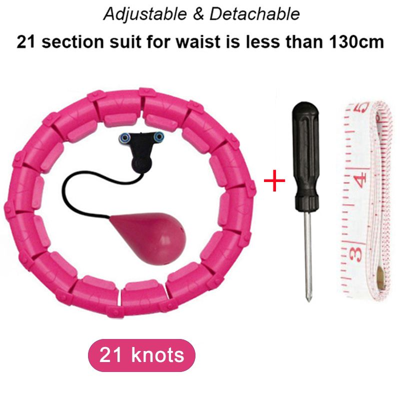 Fitness Smart Sport Hoop Thin Waist Exercise Detachable Massage Hoops Fitness-Gray