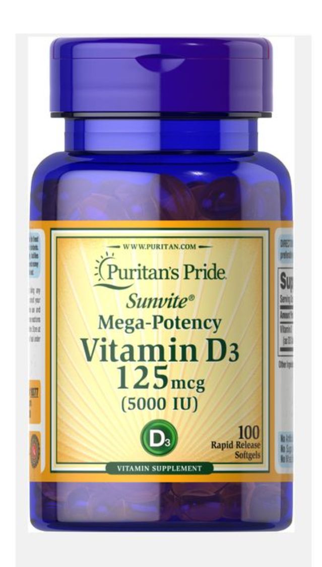 Puritans Pride Vitamin D3 125mcg (5000IU)