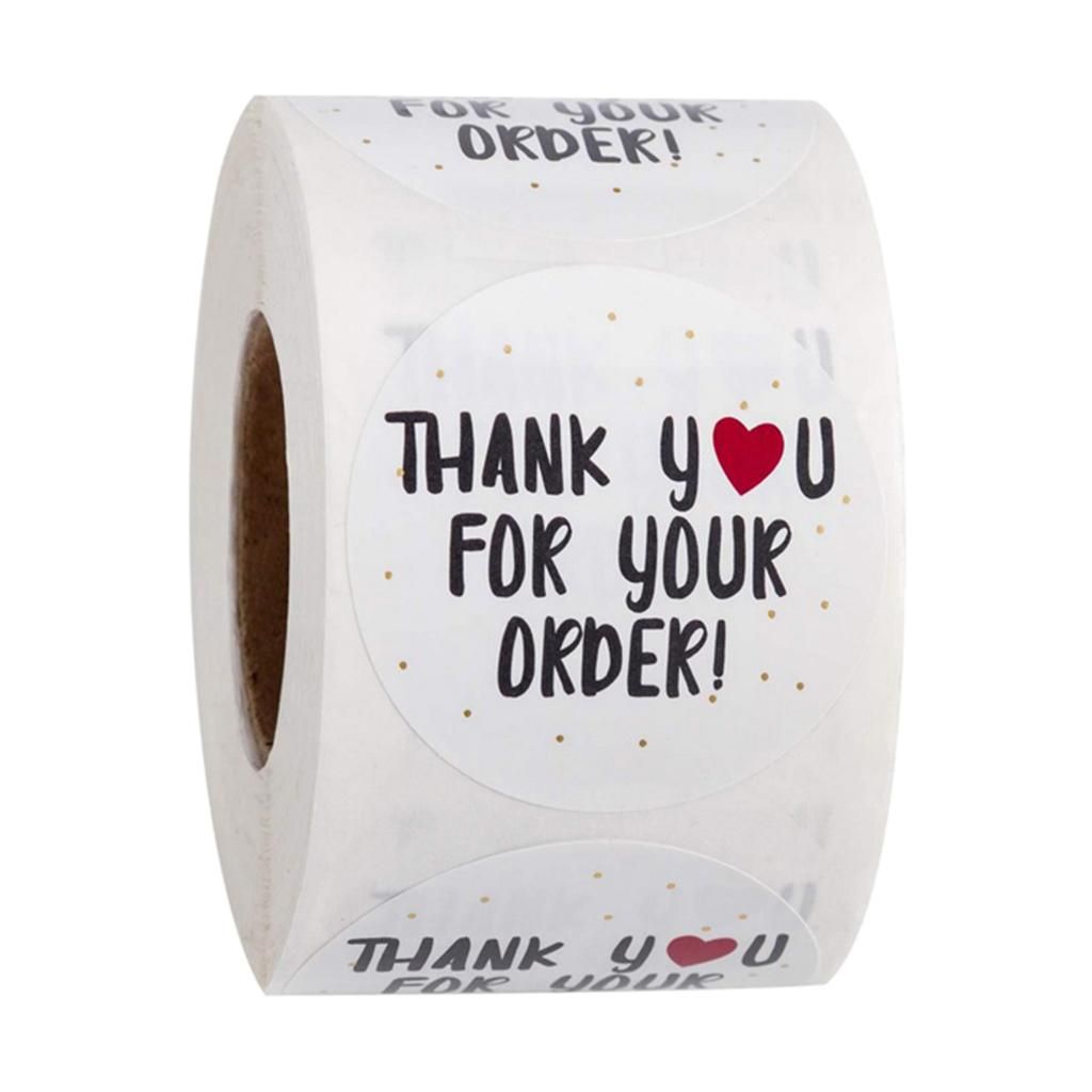 500 Pieces THANK YOU FOR YOUR ORDER Sealing Stickers Paper Multicolor