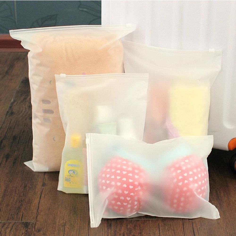 2pcs Matte Frosted Travel Pouch Sealed Waterproof Ziplock