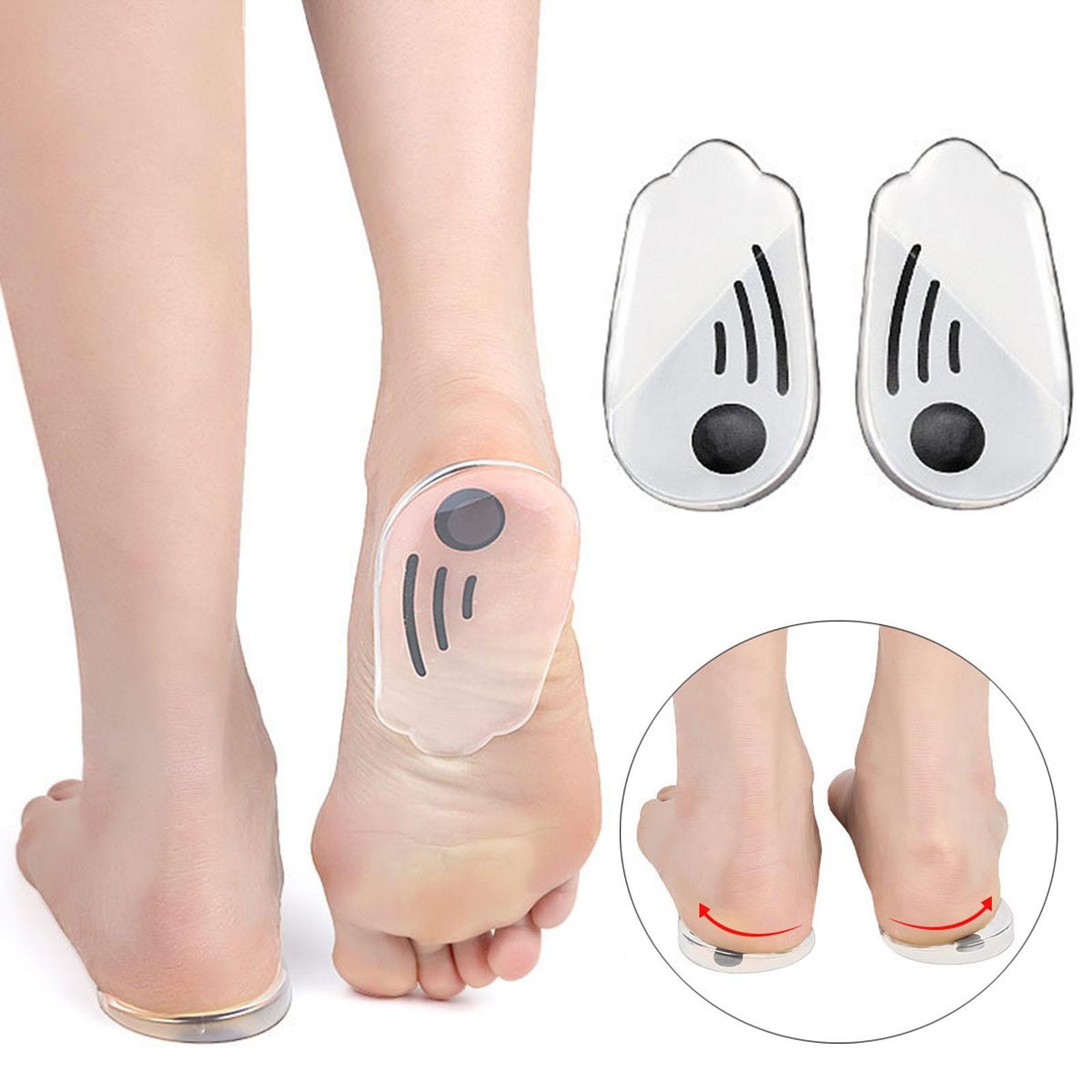 Orthopedic Insoles With Magnets Height Increase Shoe Pad For M Size