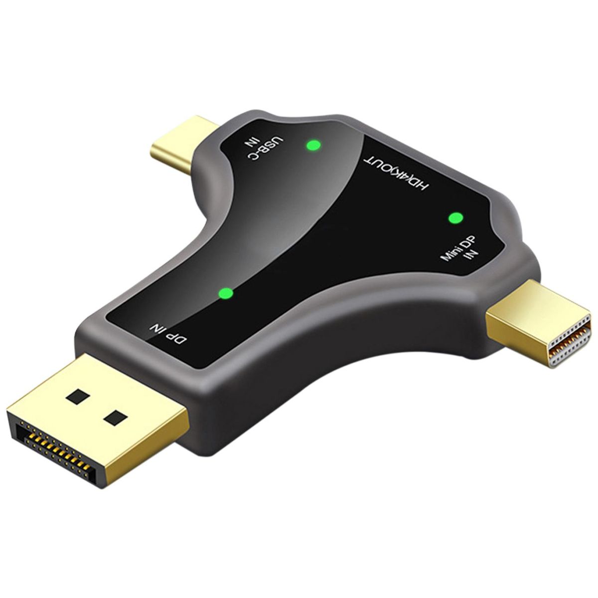 DP + Mini DP + USB-C TO (4K x 2K) 3-In-1 Conversion Head