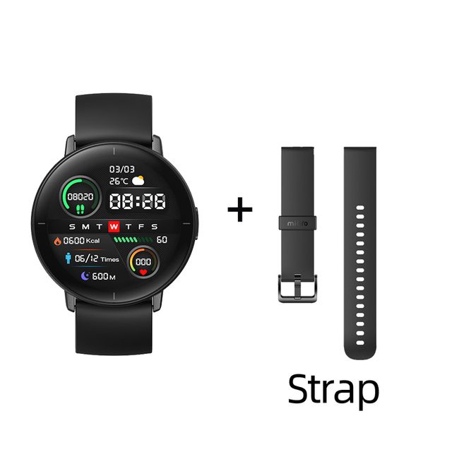 Mibro Lite Smartwatch Men Women 1.3 Inch Screen Support Multi_language  Smart Watch Glabal Version(#add Black Strap)