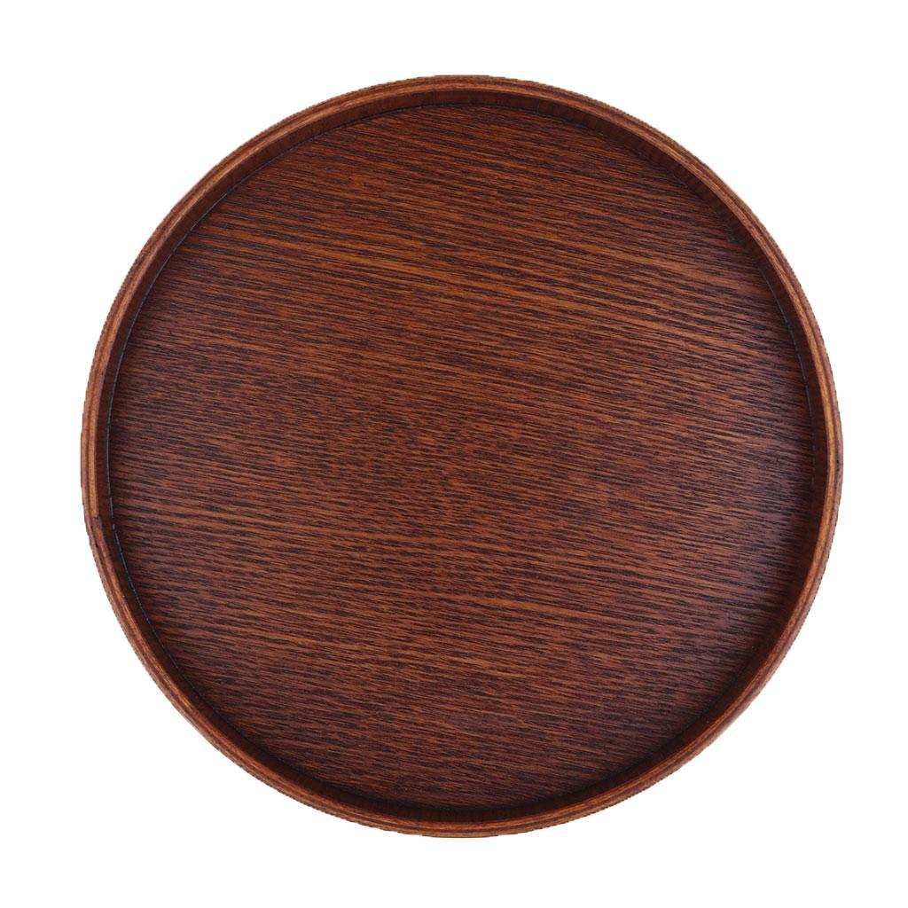Rustic Wooden Food Serving Charger Plate Platter Round Wooden Tea Tray
