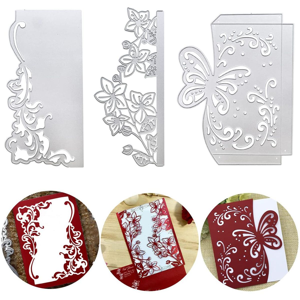 3 Pieces Embossing Stencil Decor Cutting Dies For Party