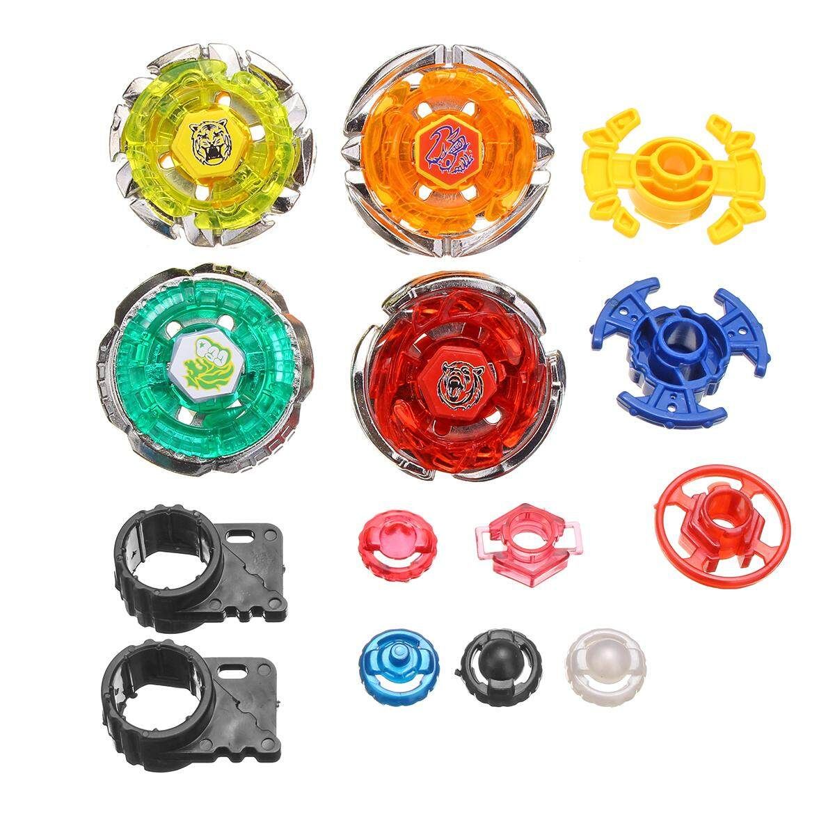 18pcs DIY Gyro Competitive Battle Wheel Toy Handle Launch Combination Orange
