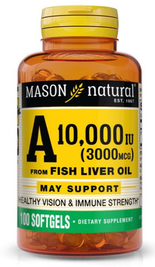 VITAMIN A 10,000 IU FROM FISH LIVER OIL - 100 Softgels