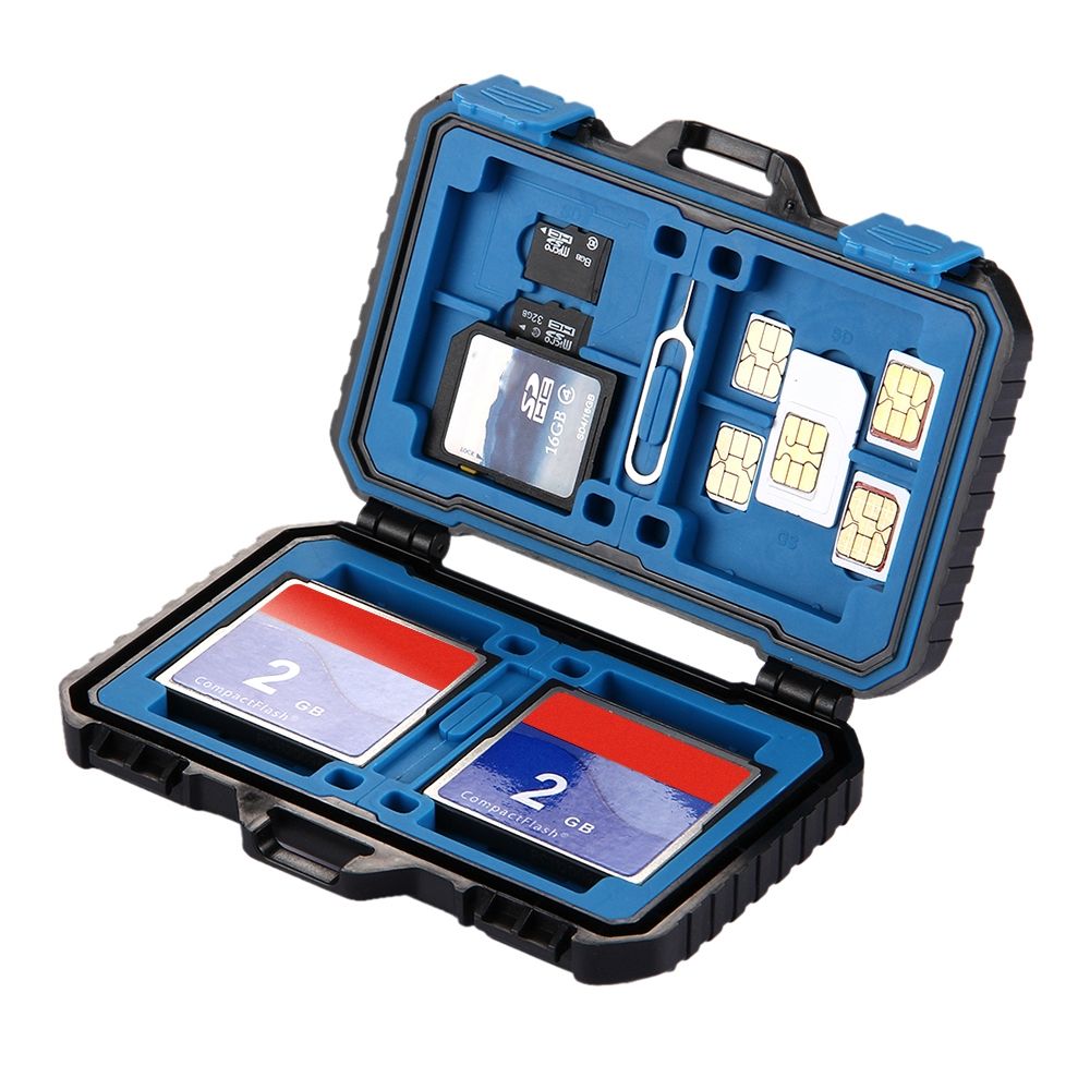 Memory Card Reader USB SD CF TF Reader With OTG Fuction & Slots Waterproof Storage Box Protector SIM Cards Case Holder For Tablet Computer Notebook & Android Smartphones PU5002