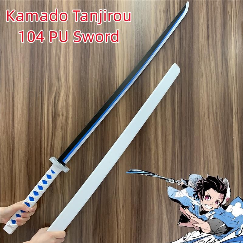 Demon Slayer Kimetsu no Yaiba Agatsuma Zenitsu Thunder Sowrd 104cm   Cosplay 1:1 Anime Ninja  PU Prop Model Gift