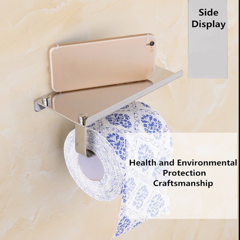 Paper Toilet Holders With Mobile Phone Storage Shelf Holder Wall Mounted Rack 201 Mirror Light
