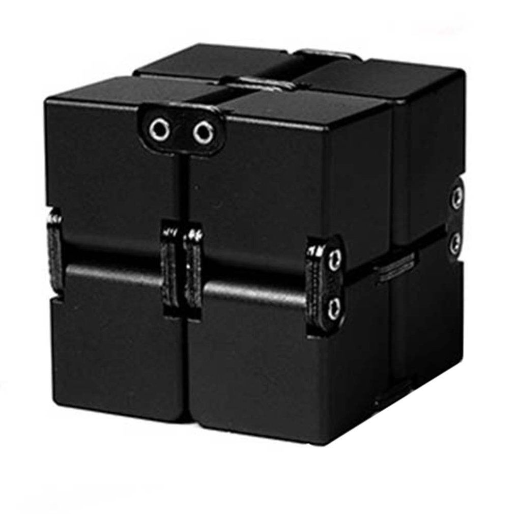Infinity Cube Fidget Toys Fidget Block Mini Stress Anxiety Release Adults Kids-Black