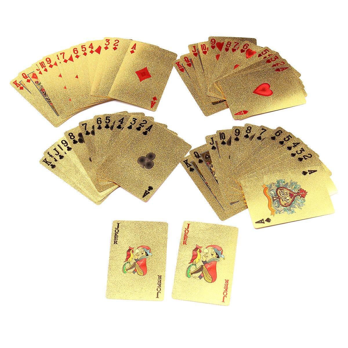 6PCS €500 EUR Gold Edition Golden Playing Cards Deck Magic Card Plastic Gold Foil Plated Poker Cards Waterproof