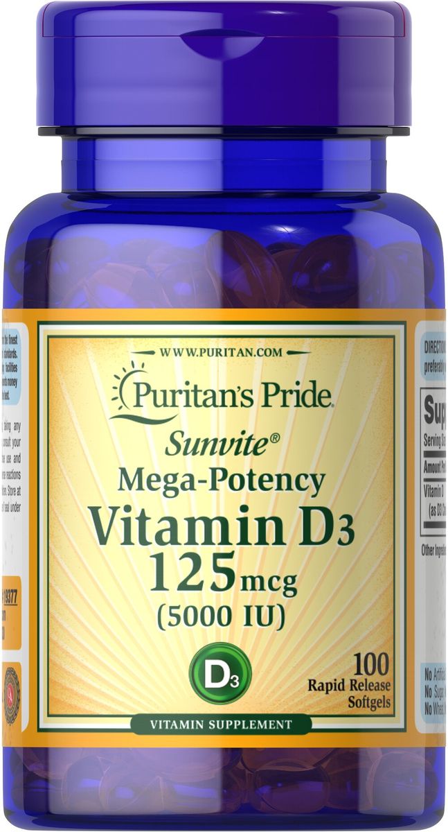 Puritans Pride Vitamin D3 5000IU (125mcg)