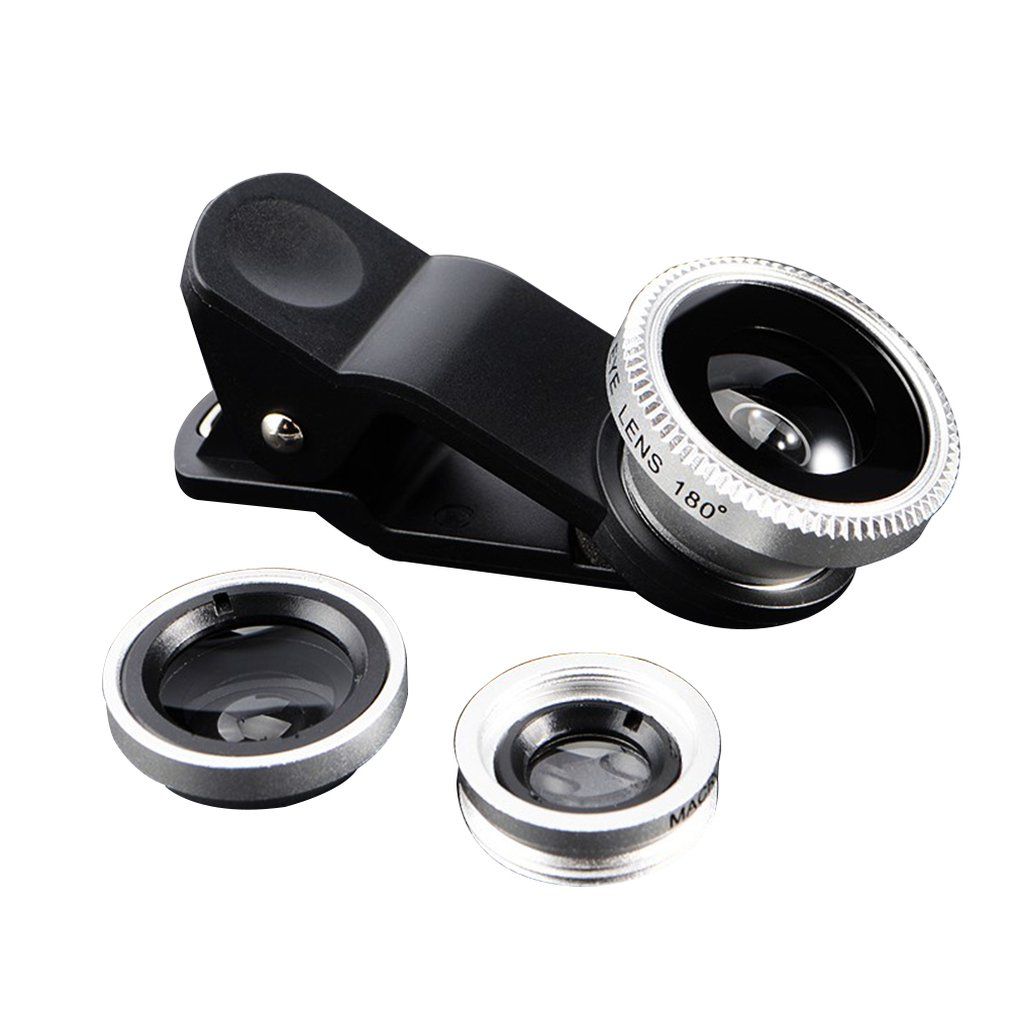 3 In 1 Mobile Phone Lens Fish Eye Smartphone Wide Angle Macro Camera Lens Kit