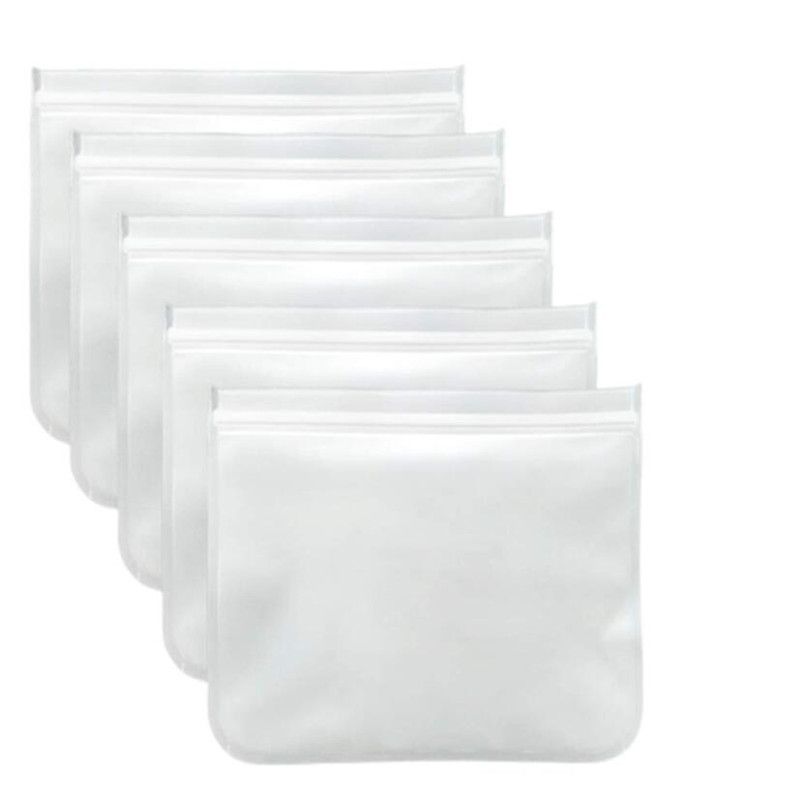 Food Storage Bags Silicone Food Storage Bags Transparent Ziplock Bags Reusable Stand Up Zipper Bag Closure Vacuum Storage Bags-17x23cm