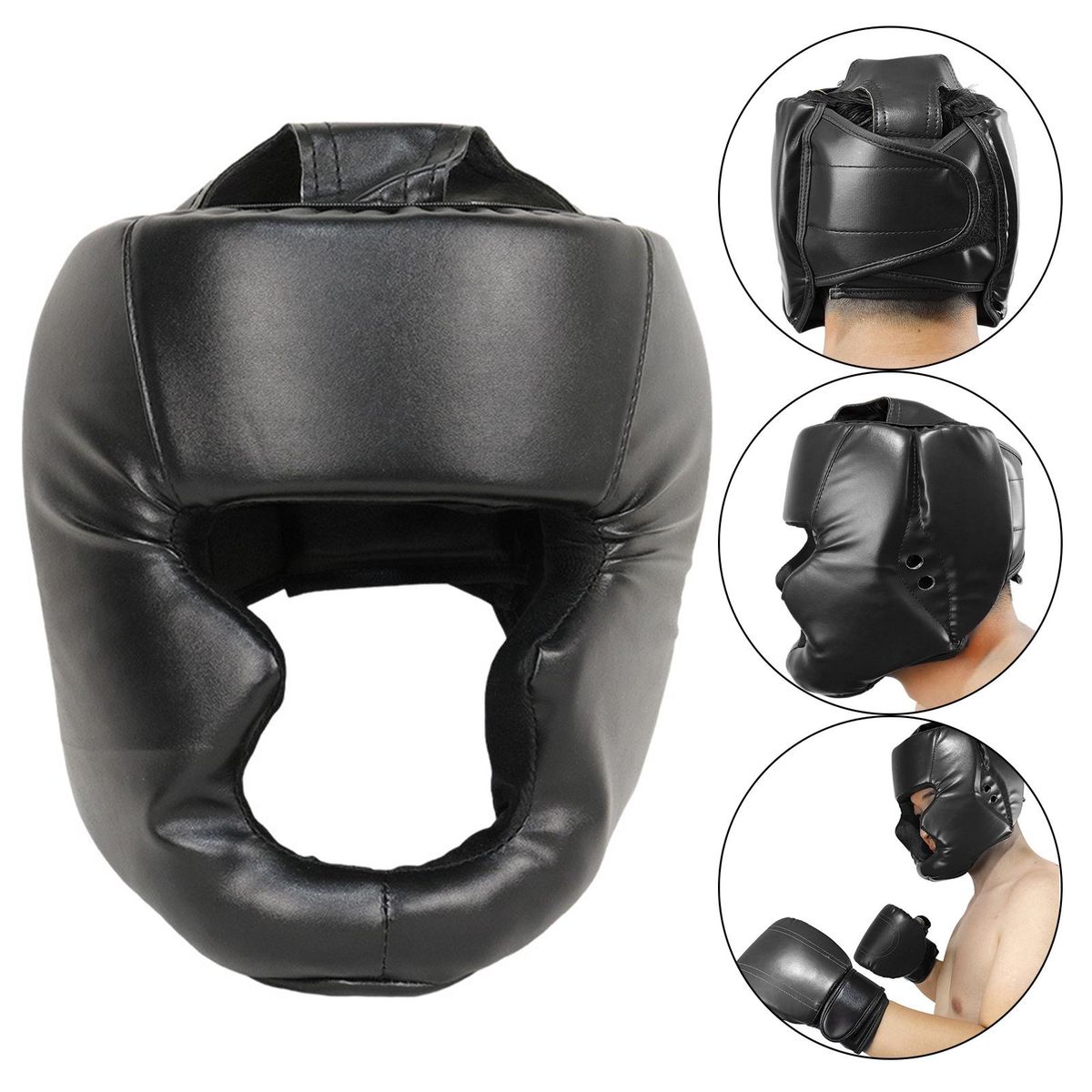 Boxing Sparring Head Protector 50 To 58CM Black
