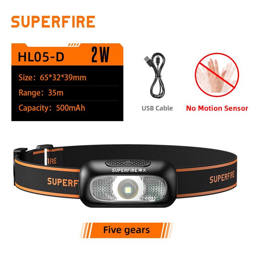 LED Headlamp Ultra Light Rechargeable Flashlight Head Torch
