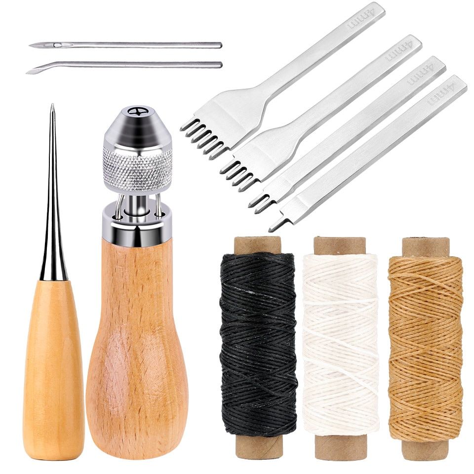 LMDZ Leather Sewing Awl Thread Kit Manual Sewing Machine Speedy Stitcher Leather Craft Stitching Shoemaker Canvas Repair Tool