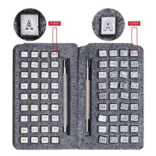 WUTA Leather Alphabet Stamps Punch Capital Letters & Number Stamping Tools Set DIY Custom Name Logo Punching Tools 4mm/6mm Metal