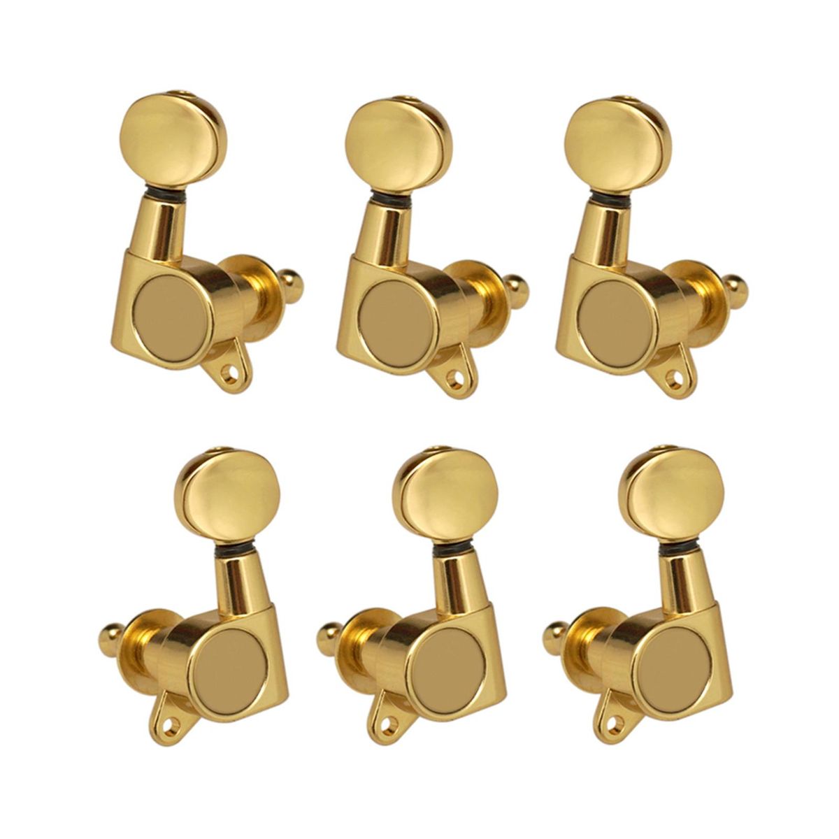 Guitar String Tuning Pegs Tuning Machines Sealed Machine Heads Tuning Keys Oval Button 3 Left 3 Right for Electric Guitar or Acoustic Guitar Chrome Gold