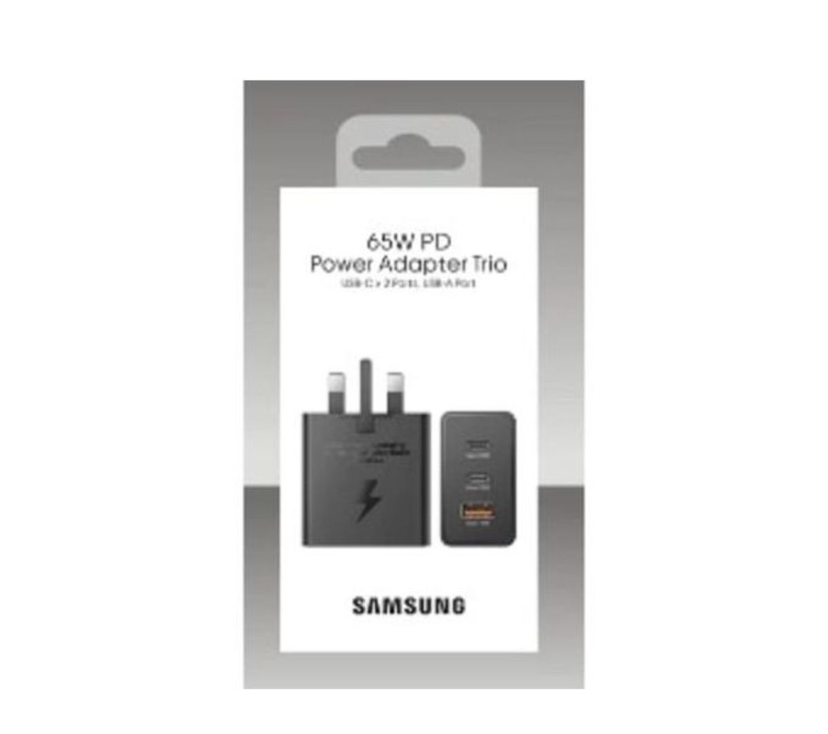 Pd 65 Watts Trio Power Adapter With Usb Type C X 2 Ports, Usb A Port, Fastest Charge