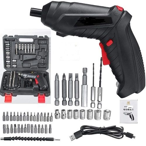 Electric Cordless Screwdriver Rechargeable Drill Driver With Tool Boxes