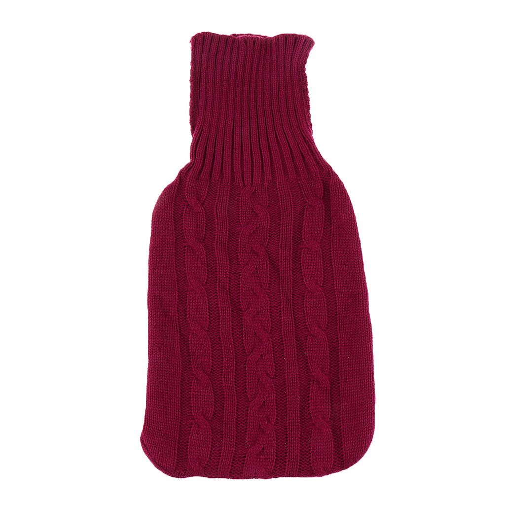 Thick Fleece Soft Knitted Cover For 2L Cold Hot Water Bottle Pink