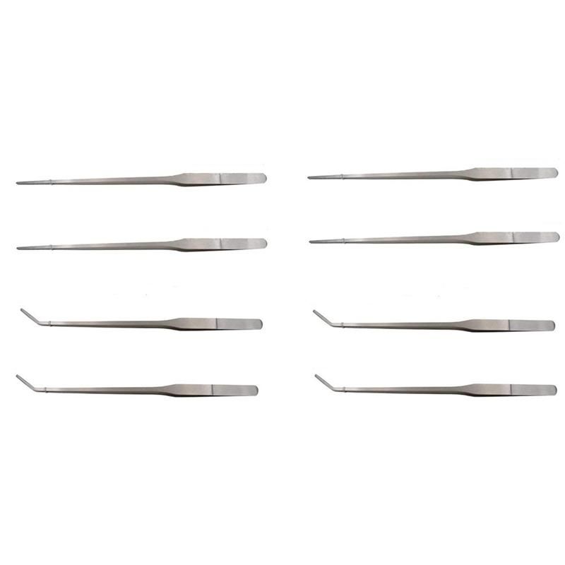 8 Stainless Steel Clips Include 4 Straight Tweezers (About