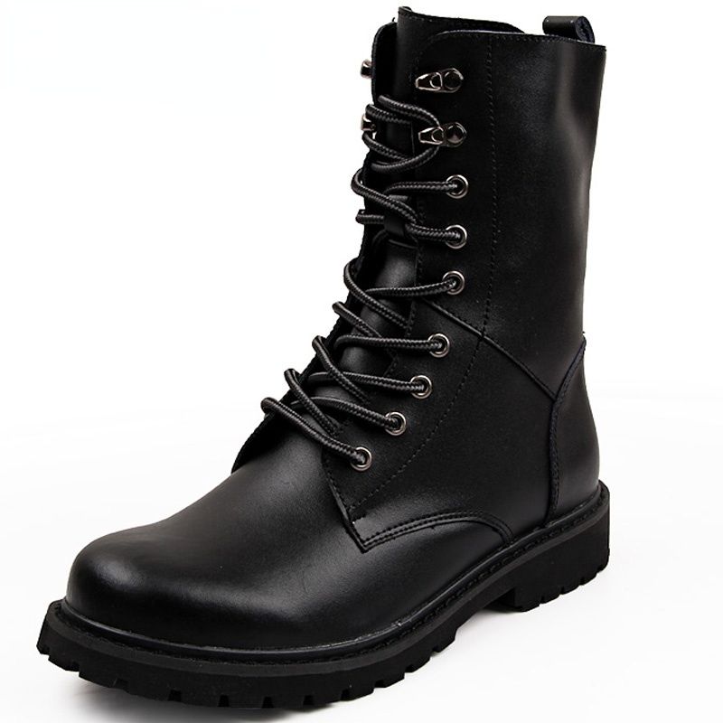 Ary Boots Men Winter Shoes Warm Men Leather Boots Footwear Cowboy Tactical Boots Men Casual Shoes For Men Male Size-black