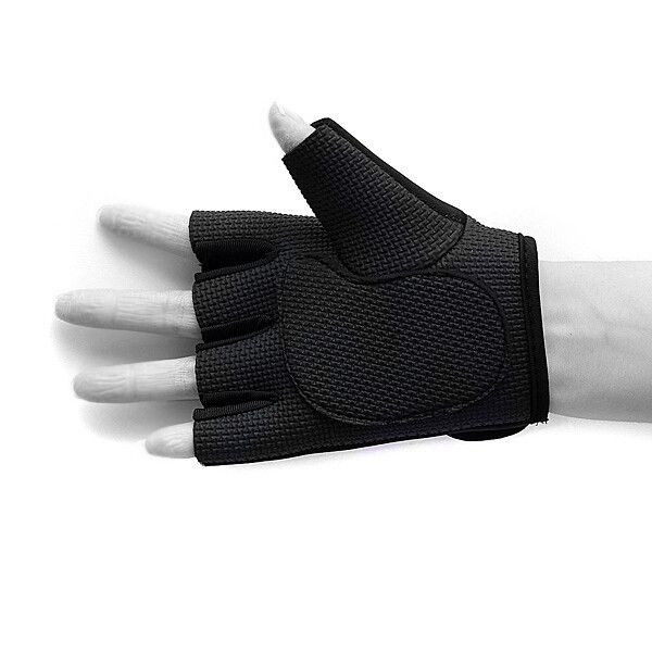2X Weight Lifting Leather Padded Fitness Traning Body Buliding Gym Sports Black M Black M
