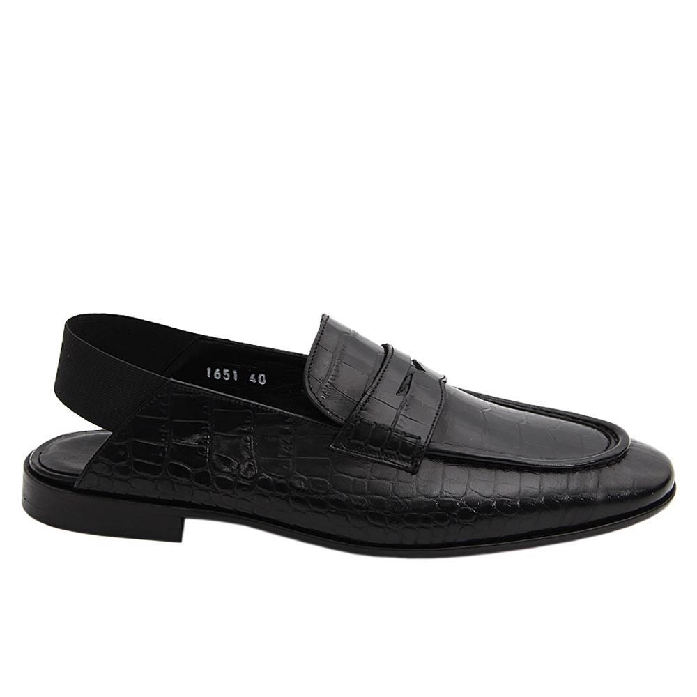 Mens Flvour Leather Half Shoe - Black