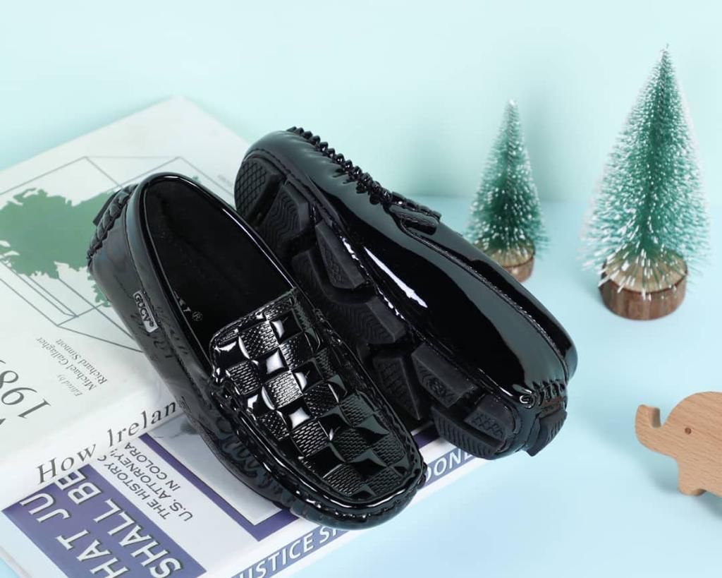 Kids Boys Children Loafers-black Shoe
