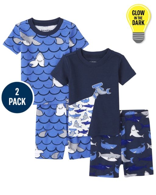 Glow Shark Snug Fit Cotton Pyjamas 2 Pack