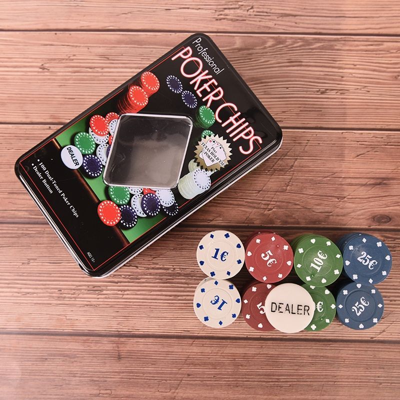 Professional 100pc Poker Chip 4 Denomination Set For Texas