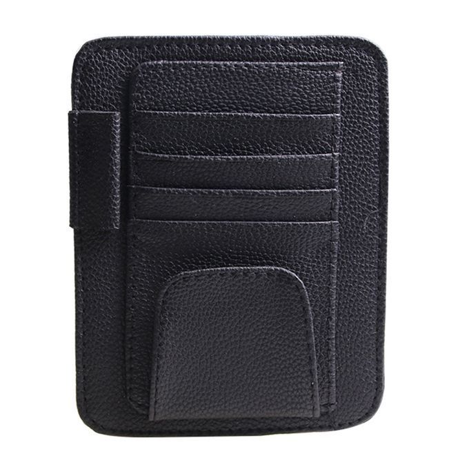 Universal Car Sun Visor Card Pen Holder Glasses Clip-Black
