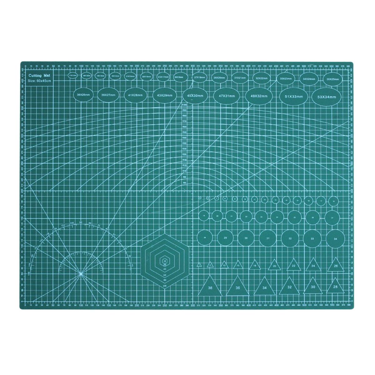 A1 / A2 / A3 / A4 Non-slip  Mat Printed Grid Lines Green