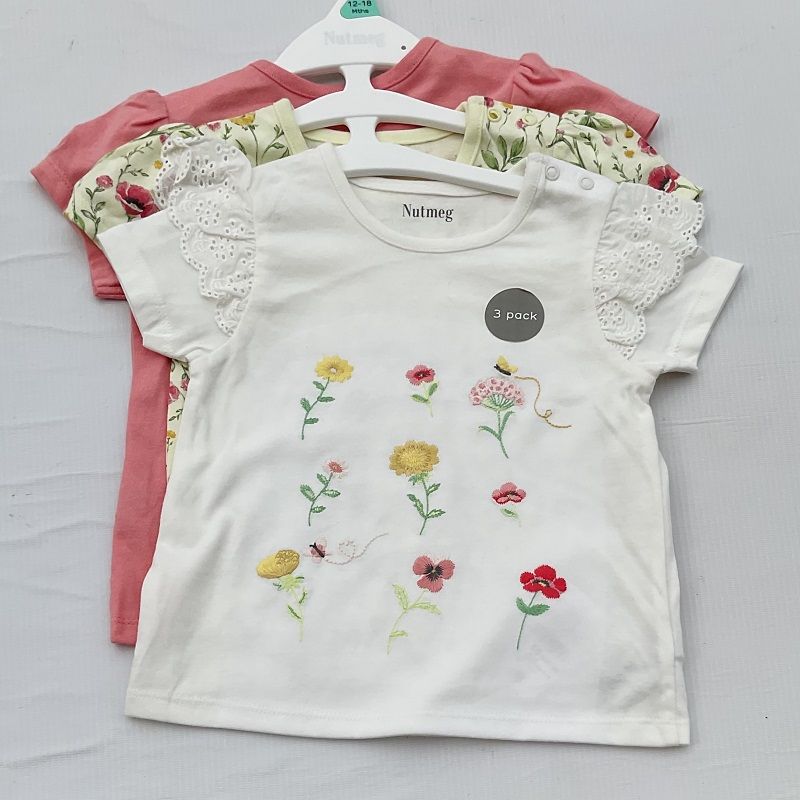 3 Pack Baby Girl Floral Tees
