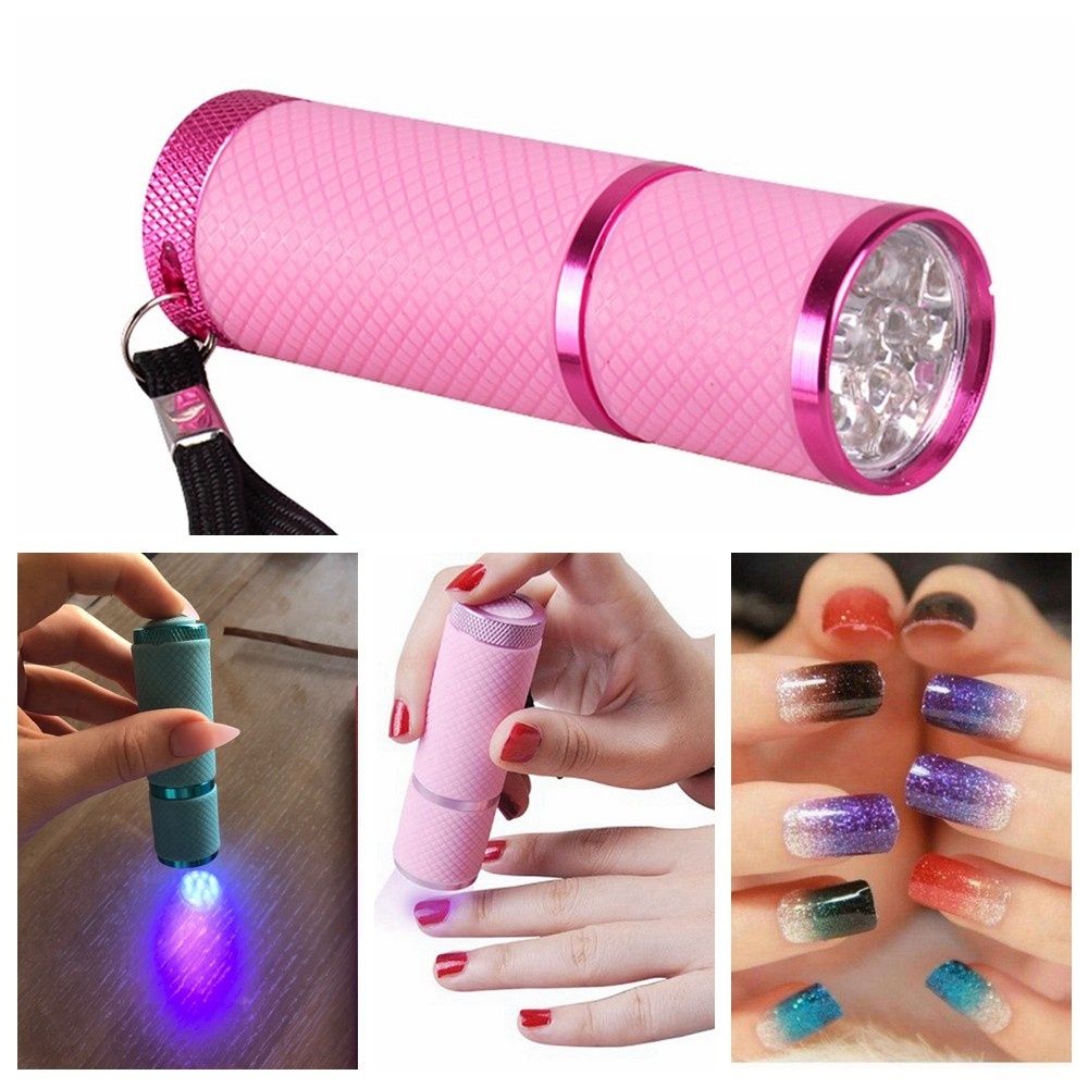 Mini UV Led Light For 9 LED Flashlight Portability Nail Dryer Machine Nail Art Tools