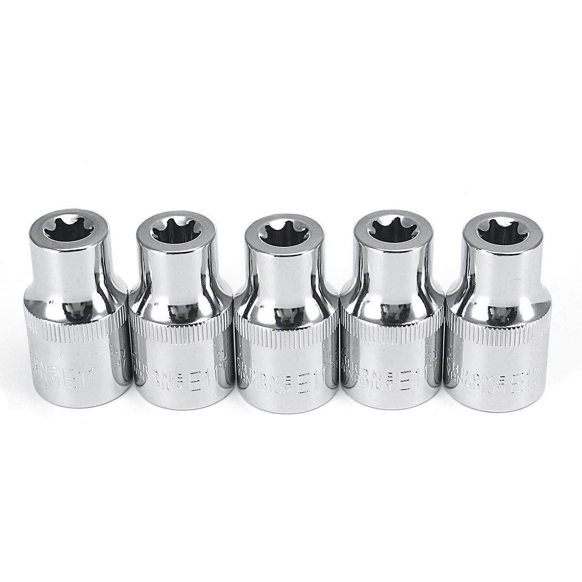 5PCS 1/2Inch Socket Wrench Kit Auto Repair Sleeve Set Plum Blossom Bolt Bolts 1 / 2 Pattern Sleeve E11