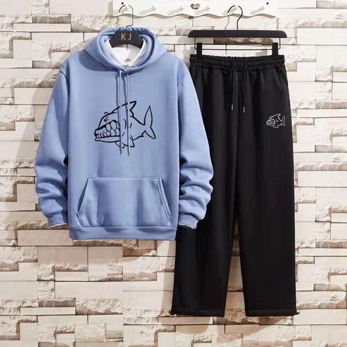Men`s Print T-Shirt Set Blue/Black