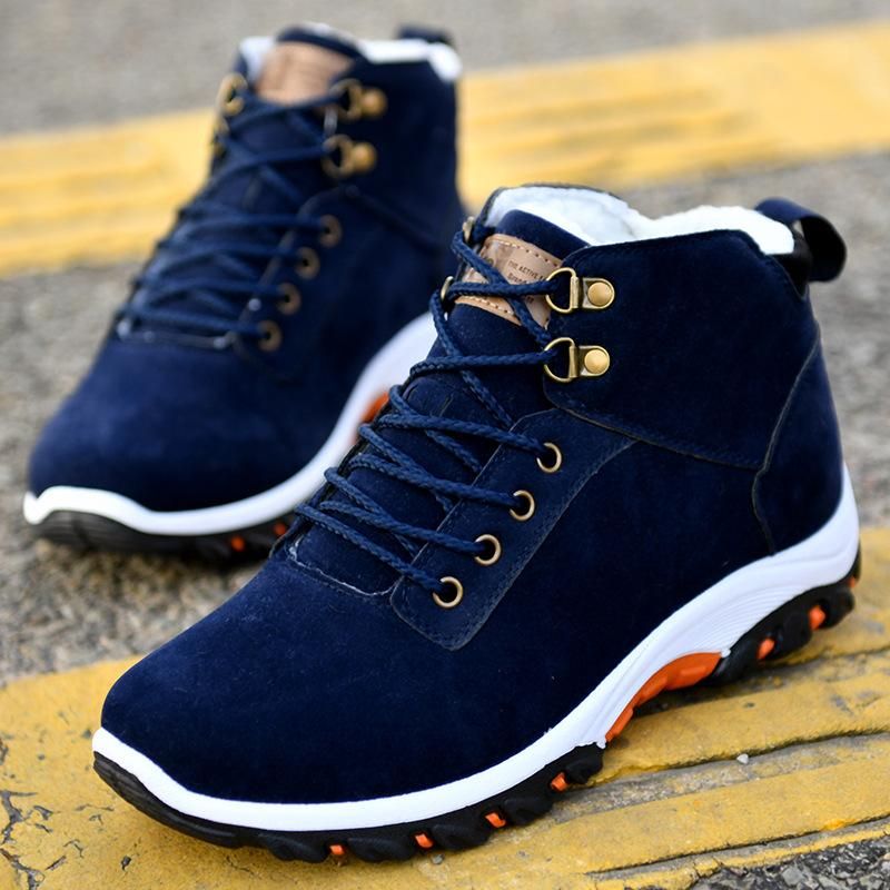 Men's Shoes High Top Thermal Work Shoes Blue