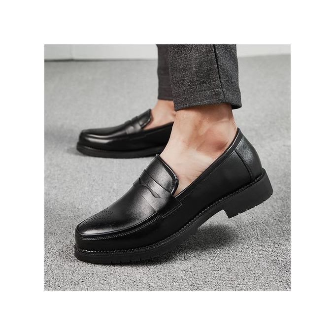 Mens Formal Shoes Big Size 40-46 Slip On Business Footwear Black